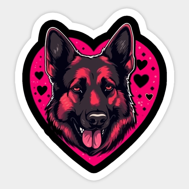 German Shepherd Valentine Day Sticker by JH Mart